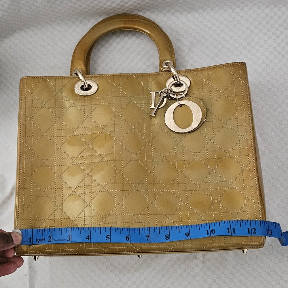 Christian Dior Cannage Lady Dior Gold Enamel Luxury Hand Bag (LIMITED EDITION) - Picture 16 of 16